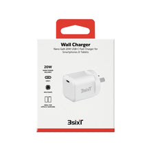 3sixT Wall Charger GaN 20W USB-C PD - White