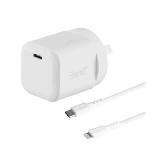 3sixT Wall Charger GaN 20W USB-C PD + USB-C to Lightning - White