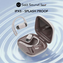 Salt Sound AIRXDUA Gen1 Open-Ear Headphones, 25h Playtime, Bluetooth 6.0, IPX5 - Splash Proof - Light Grey/Silver