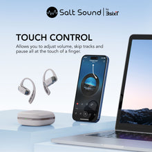 Salt Sound AIRXDUA Gen1 Open-Ear Headphones, 25h Playtime, Bluetooth 6.0, IPX5 - Splash Proof - Light Grey/Silver