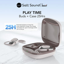 Salt Sound AIRXDUA Gen1 Open-Ear Headphones, 25h Playtime, Bluetooth 6.0, IPX5 - Splash Proof - Light Grey/Silver