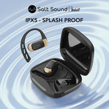 Salt Sound AIRXDUA Gen1 Open-Ear Headphones 25h Playtime, Bluetooth 6.0, IPX5 - Splash Proof - Black