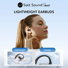 Salt Sound AIRXDUA Gen1 Open-Ear Headphones 25h Playtime, Bluetooth 6.0, IPX5 - Splash Proof - Black