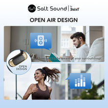 Salt Sound AIRXDUA Gen1 Open-Ear Headphones 25h Playtime, Bluetooth 6.0, IPX5 - Splash Proof - Black