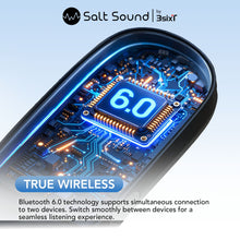 Salt Sound AIRXDUA Gen1 Open-Ear Headphones 25h Playtime, Bluetooth 6.0, IPX5 - Splash Proof - Black