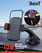 3sixT Premium Motorised Wireless 2-in-1 Charging Car Phone Mount