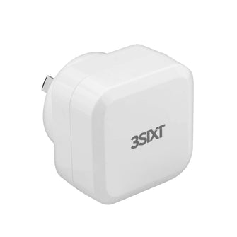 3sixT Wall Charger AU 30W USB-C PD + USB-C/C Cable - White