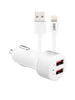 3sixT Car Charger 4.8A + Lightning Cable 1m - White