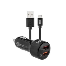 3sixT Car Charger 5.4A + USB-A to Micro USB Cable 1m - Black