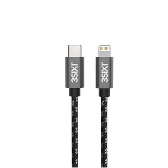 3sixT BLACK Cable - USB-C to Lightning Cable - 30cm