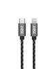 3sixT BLACK Cable - USB-C to Lightning Cable - 30cm
