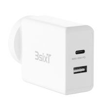 3SixT ANZ 45W USB-C PD + 2.4A Wall Charger - White