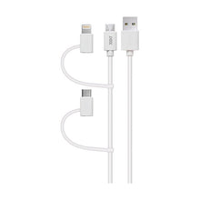 3sixT Cable - USB-A to USB-C/Lightning/MicroUSB-1m-White