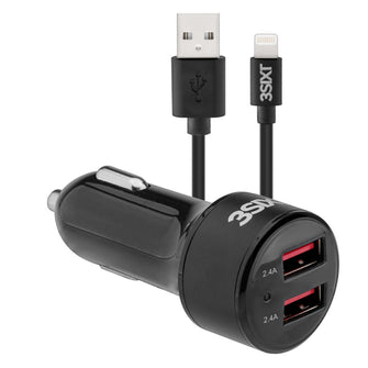 3sixT Car Charger 4.8A + USB-A to Lightning Cable 1m